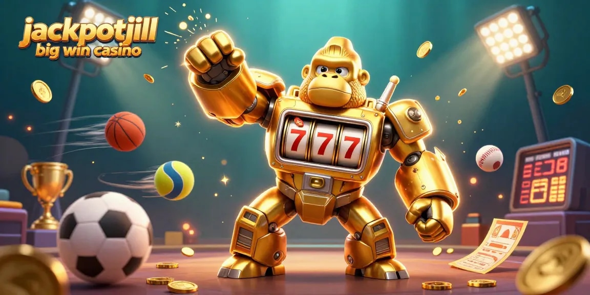Experience the excitement of jackpotjill big win casino with a stunning 3D transformer-style gorilla mech.