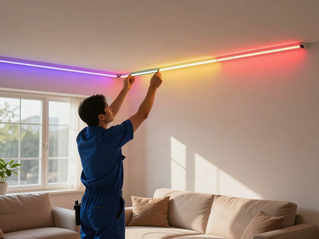 Banda LED instalată de un furnizor de servicii de încredere în comunitate.