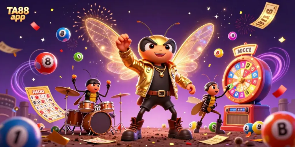 Engage in exciting gameplay with the TA88 app featuring vibrant 3D cartoon characters and dynamic casino elements.