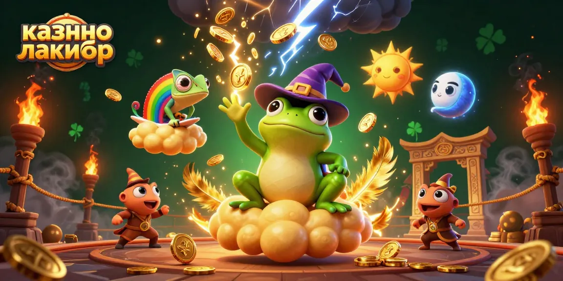 Experience the thrill at казино лакибир with a vibrant 3D scene showcasing excitement and gold.