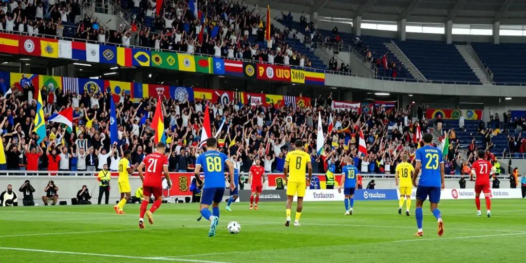 Engaging crowd at a soccer match showcasing the excitement of watching trang bóng thapcamtv live.