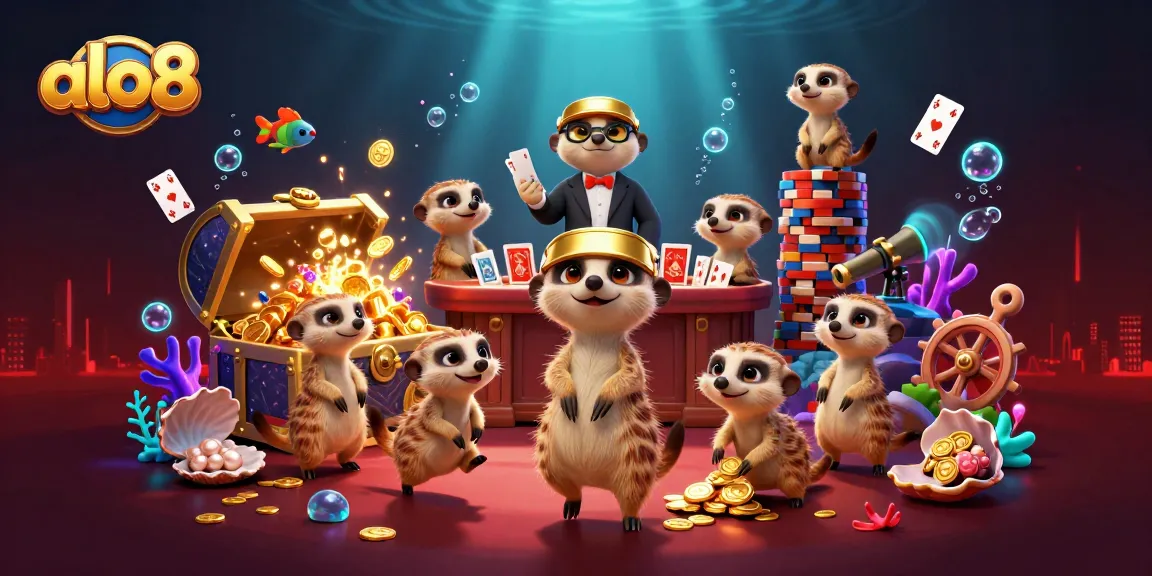 Experience the dynamic excitement of alo8 with meerkats running a casino full of treasures and games.