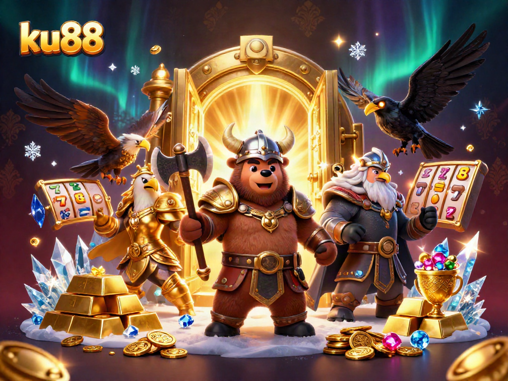 Enhance your slots experience with ku88's Viking-themed casino adventure.