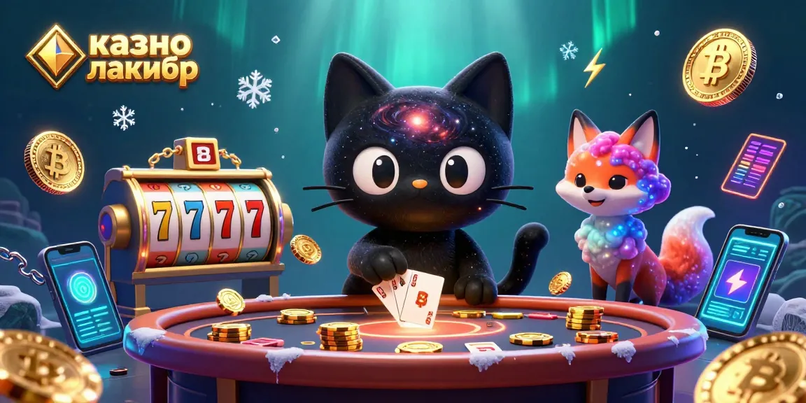 Experience exciting gameplay at казино лакибир with a vibrant cosmic casino scene featuring a black hole cat!